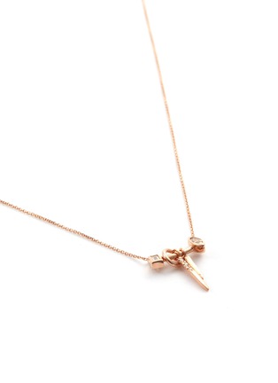 Detail View - Click To Enlarge - XIAO WANG - 'Gravity' diamond 14k rose gold pendant necklace