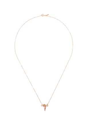 Main View - Click To Enlarge - XIAO WANG - 'Gravity' diamond 14k rose gold pendant necklace