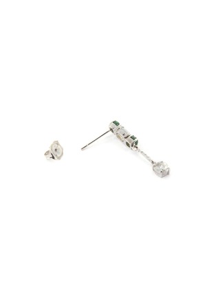 Detail View - Click To Enlarge - XIAO WANG - 'Galaxy' diamond jadeite 18k white gold drop earrings