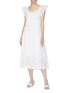 Figure View - Click To Enlarge - ANAÏS JOURDEN - Ruffle sleeve tiered smocked dress