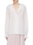 Main View - Click To Enlarge - ANAÏS JOURDEN - Ruffle collar smocked stripe blouse