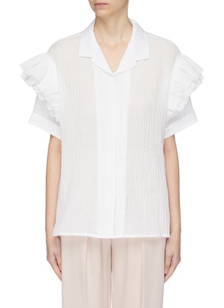 Main View - Click To Enlarge - ANAÏS JOURDEN - Tiered ruffle sleeve smocked blouse