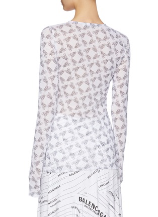 Back View - Click To Enlarge - ANAÏS JOURDEN - Calligraphy logo geometric print top