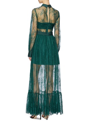 Back View - Click To Enlarge - SELF-PORTRAIT - Floral lace overlay maxi dress