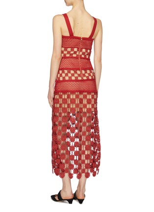 Back View - Click To Enlarge - SELF-PORTRAIT - Cutout crochet lace sleeveless dress