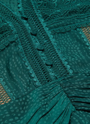 Detail View - Click To Enlarge - SELF-PORTRAIT - Lace trim spot jacquard mini tunic dress