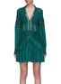 Main View - Click To Enlarge - SELF-PORTRAIT - Lace trim spot jacquard mini tunic dress