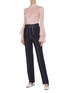 Figure View - Click To Enlarge - SELF-PORTRAIT - Tiered ruffle sleeve pointelle knit cropped top