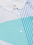  - SIRLOIN - 'Wrap' asymmetric sleeve geometric colourblock mix stripe shirt