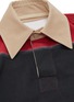  - SIRLOIN - 'Rug' open back sash drape colourblock polo dress