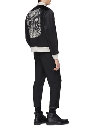 Figure View - Click To Enlarge - ALEXANDER MCQUEEN - 'Etched Skeleton' print cotton-silk bomber jacket