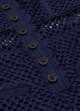  - SELF-PORTRAIT - Button front fishnet crochet lace jumpsuit