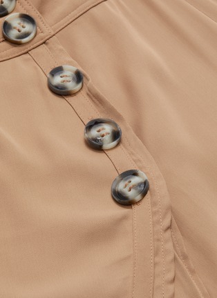 Detail View - Click To Enlarge - SELF-PORTRAIT - Flap pocket tiered drape crepe midi wrap skirt