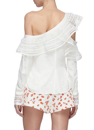 Back View - Click To Enlarge - SELF-PORTRAIT - Ruffle trim one-shoulder top