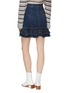 Back View - Click To Enlarge - SELF-PORTRAIT - x Lee tiered ruffle mini denim skirt