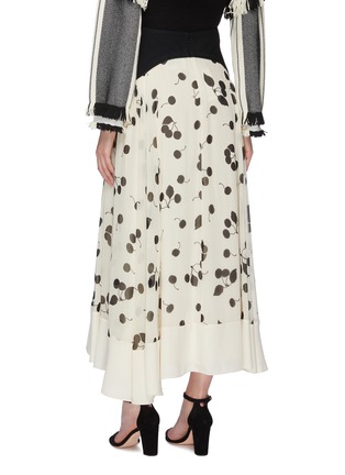 Back View - Click To Enlarge - 3.1 PHILLIP LIM - Contrast waist panel cherry print pleated chiffon skirt