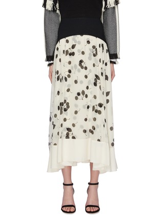 Main View - Click To Enlarge - 3.1 PHILLIP LIM - Contrast waist panel cherry print pleated chiffon skirt