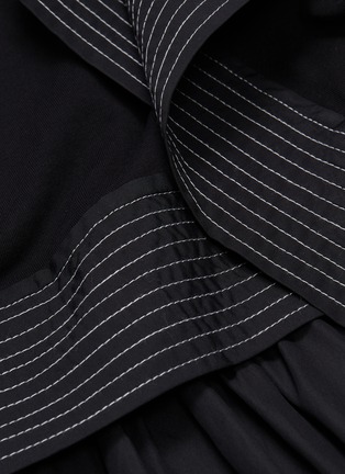 Detail View - Click To Enlarge - 3.1 PHILLIP LIM - Detachable contrast topstitching panel poplin dress