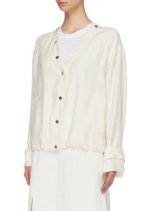 Detail View - Click To Enlarge - 3.1 PHILLIP LIM - Detachable scarf panel sateen jacket