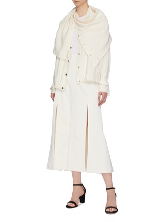 Figure View - Click To Enlarge - 3.1 PHILLIP LIM - Detachable scarf panel sateen jacket