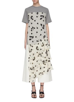 Main View - Click To Enlarge - 3.1 PHILLIP LIM - Cherry print tiered chiffon panel T-shirt