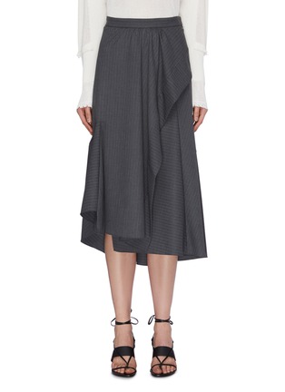 Main View - Click To Enlarge - 3.1 PHILLIP LIM - Asymmetric drape pinstripe skirt