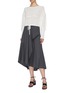 Figure View - Click To Enlarge - 3.1 PHILLIP LIM - Asymmetric drape pinstripe skirt