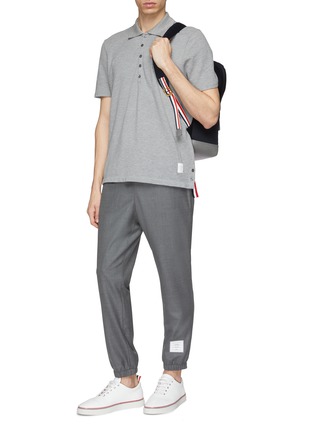 Figure View - Click To Enlarge - THOM BROWNE  - Wool twill track pants