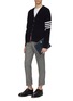 Figure View - Click To Enlarge - THOM BROWNE  - Oxford shirt back stripe sleeve cardigan
