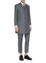 Figure View - Click To Enlarge - THOM BROWNE  - Stripe sleeve chesterfield coat