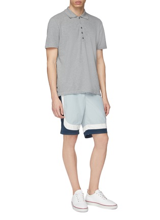 Figure View - Click To Enlarge - THOM BROWNE  - Colourblock swim shorts