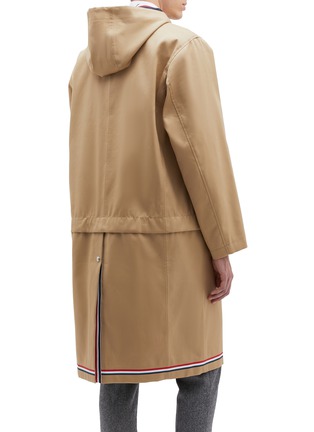Back View - Click To Enlarge - THOM BROWNE  - Detachable hem hooded twill parka