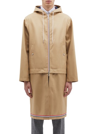 Main View - Click To Enlarge - THOM BROWNE  - Detachable hem hooded twill parka