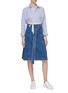 Figure View - Click To Enlarge - LA FETICHE - 'Nico' belted polka dot stripe oversized shirt