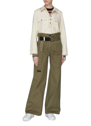 Figure View - Click To Enlarge - LA FETICHE - 'David' belted wide leg cargo pants