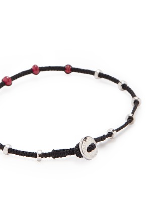Detail View - Click To Enlarge - TATEOSSIAN - 'Lusso' ruby bead silver macramé bracelet
