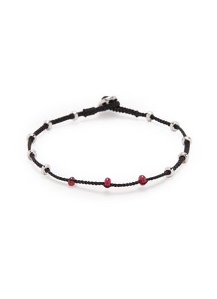 Main View - Click To Enlarge - TATEOSSIAN - 'Lusso' ruby bead silver macramé bracelet