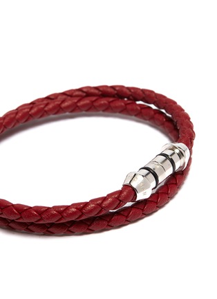 Detail View - Click To Enlarge - TATEOSSIAN - 'Montecarlo' double wrap braided leather bracelet