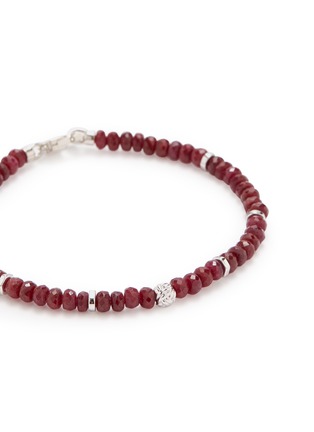 Detail View - Click To Enlarge - TATEOSSIAN - 'Nodo Precious' ruby bead silver bracelet