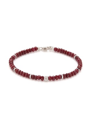 Main View - Click To Enlarge - TATEOSSIAN - 'Nodo Precious' ruby bead silver bracelet
