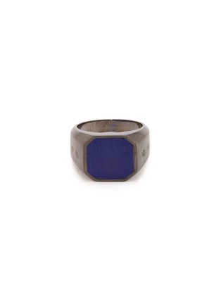 Main View - Click To Enlarge - TATEOSSIAN - Lapis rhodium silver signet ring