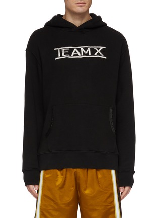 Main View - Click To Enlarge - JUST DON - 'Team X' slogan embroidered graphic print hoodie