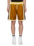 Main View - Click To Enlarge - JUST DON - Leopard print outseam stripe border basketball shorts