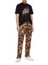 Figure View - Click To Enlarge - JUST DON - Stripe outseam camouflage print silk track pants