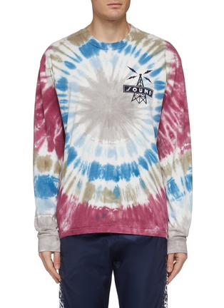 Main View - Click To Enlarge - JUST DON - Slogan print tie-dye effect long sleeve T-shirt
