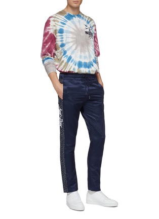 Figure View - Click To Enlarge - JUST DON - Slogan print tie-dye effect long sleeve T-shirt
