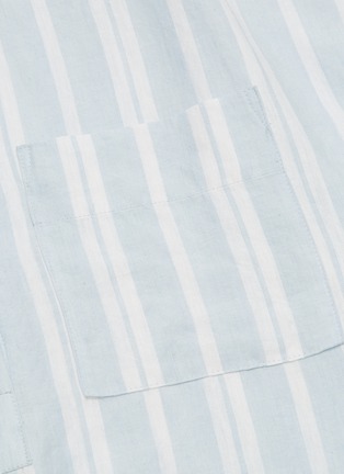 Detail View - Click To Enlarge - MIJEONG PARK - Patch pocket stripe linen shirt dress