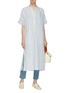 Figure View - Click To Enlarge - MIJEONG PARK - Patch pocket stripe linen shirt dress