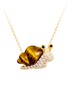 Main View - Click To Enlarge - BAO BAO WAN - Snail' diamond tiger's eye 18k yellow gold necklace