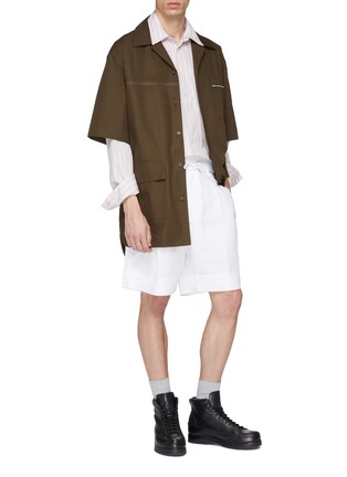 Figure View - Click To Enlarge - 3.1 PHILLIP LIM - Drawstring pleated poplin shorts